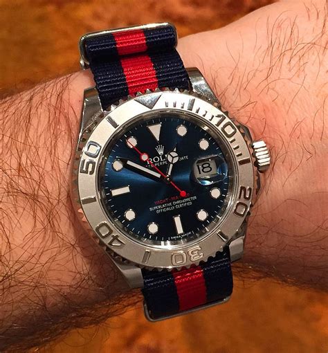 rolex yacht master leather strap|rolex yachtmaster nato strap.